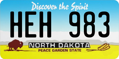 ND license plate HEH983