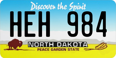 ND license plate HEH984