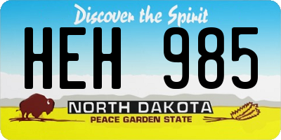 ND license plate HEH985
