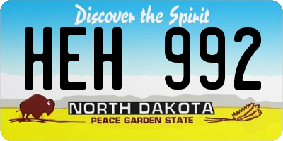 ND license plate HEH992