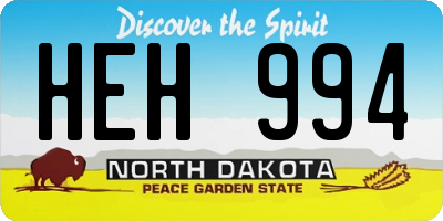 ND license plate HEH994