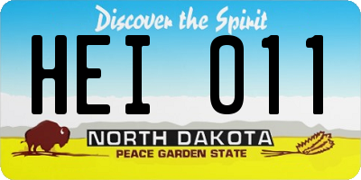 ND license plate HEI011