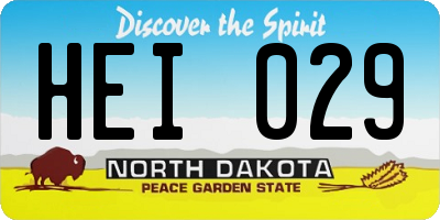 ND license plate HEI029