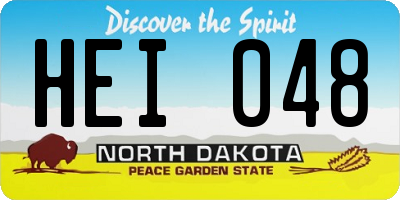 ND license plate HEI048