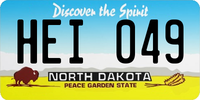 ND license plate HEI049