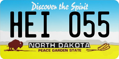 ND license plate HEI055