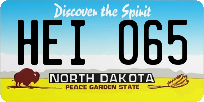 ND license plate HEI065