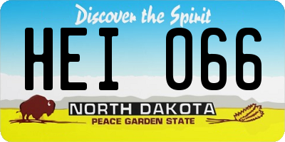 ND license plate HEI066