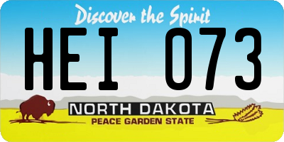 ND license plate HEI073