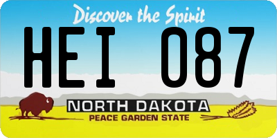 ND license plate HEI087