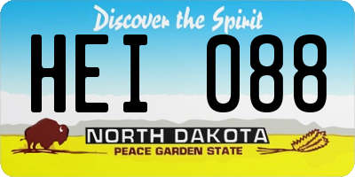 ND license plate HEI088