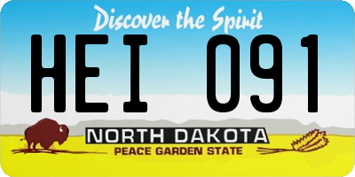 ND license plate HEI091