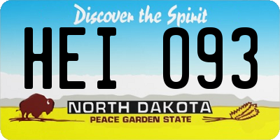 ND license plate HEI093