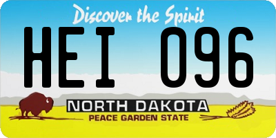 ND license plate HEI096