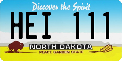 ND license plate HEI111