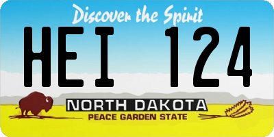 ND license plate HEI124