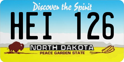 ND license plate HEI126