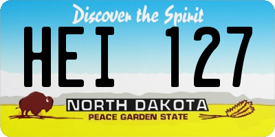 ND license plate HEI127