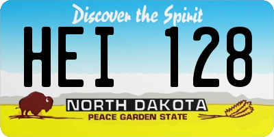 ND license plate HEI128