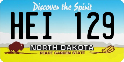 ND license plate HEI129
