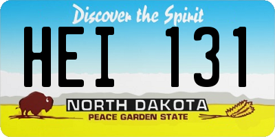 ND license plate HEI131