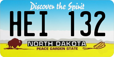 ND license plate HEI132