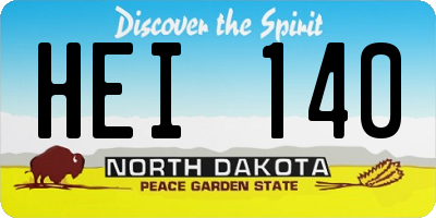ND license plate HEI140