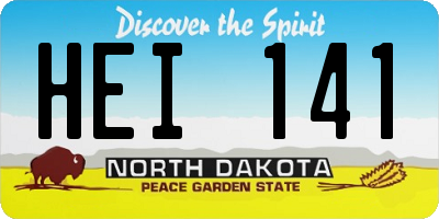 ND license plate HEI141