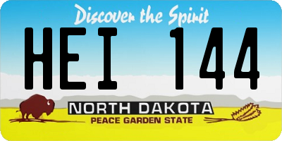 ND license plate HEI144