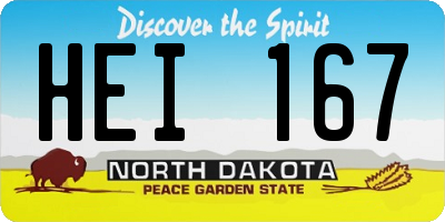 ND license plate HEI167