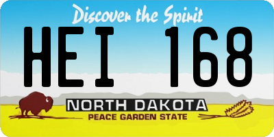 ND license plate HEI168