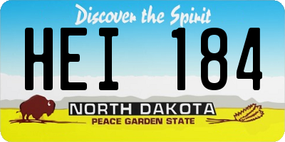 ND license plate HEI184