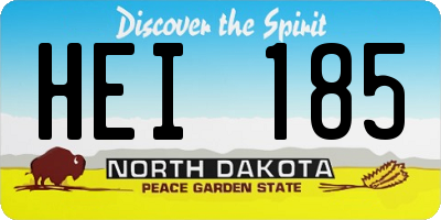 ND license plate HEI185