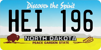 ND license plate HEI196