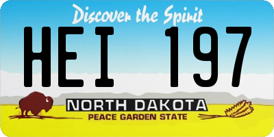 ND license plate HEI197