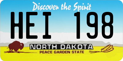 ND license plate HEI198
