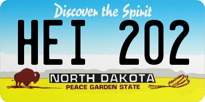 ND license plate HEI202