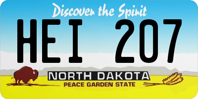 ND license plate HEI207