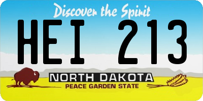 ND license plate HEI213