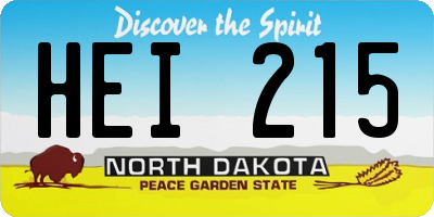 ND license plate HEI215