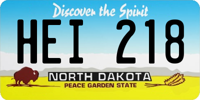 ND license plate HEI218