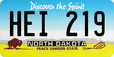 ND license plate HEI219