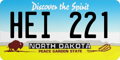 ND license plate HEI221