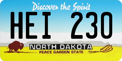 ND license plate HEI230