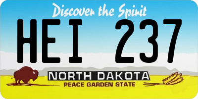 ND license plate HEI237