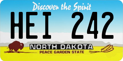 ND license plate HEI242