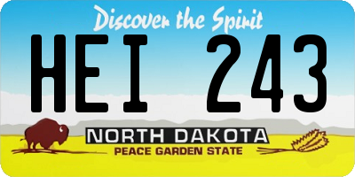 ND license plate HEI243