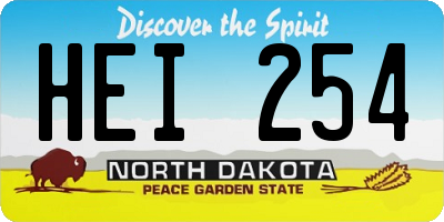 ND license plate HEI254