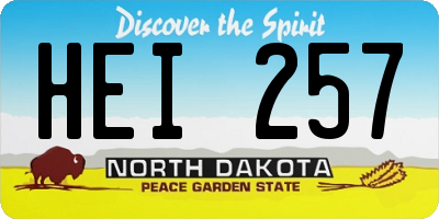 ND license plate HEI257