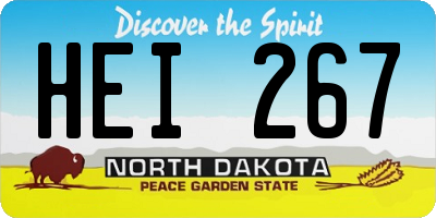 ND license plate HEI267